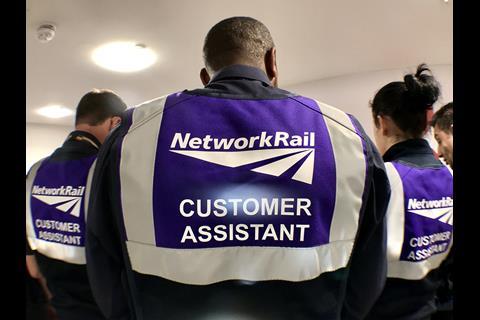 Network Rail’s assisted travel teams at London Euston, Birmingham New Street, Manchester Piccadilly and Liverpool Lime Street stations now have purple uniforms.